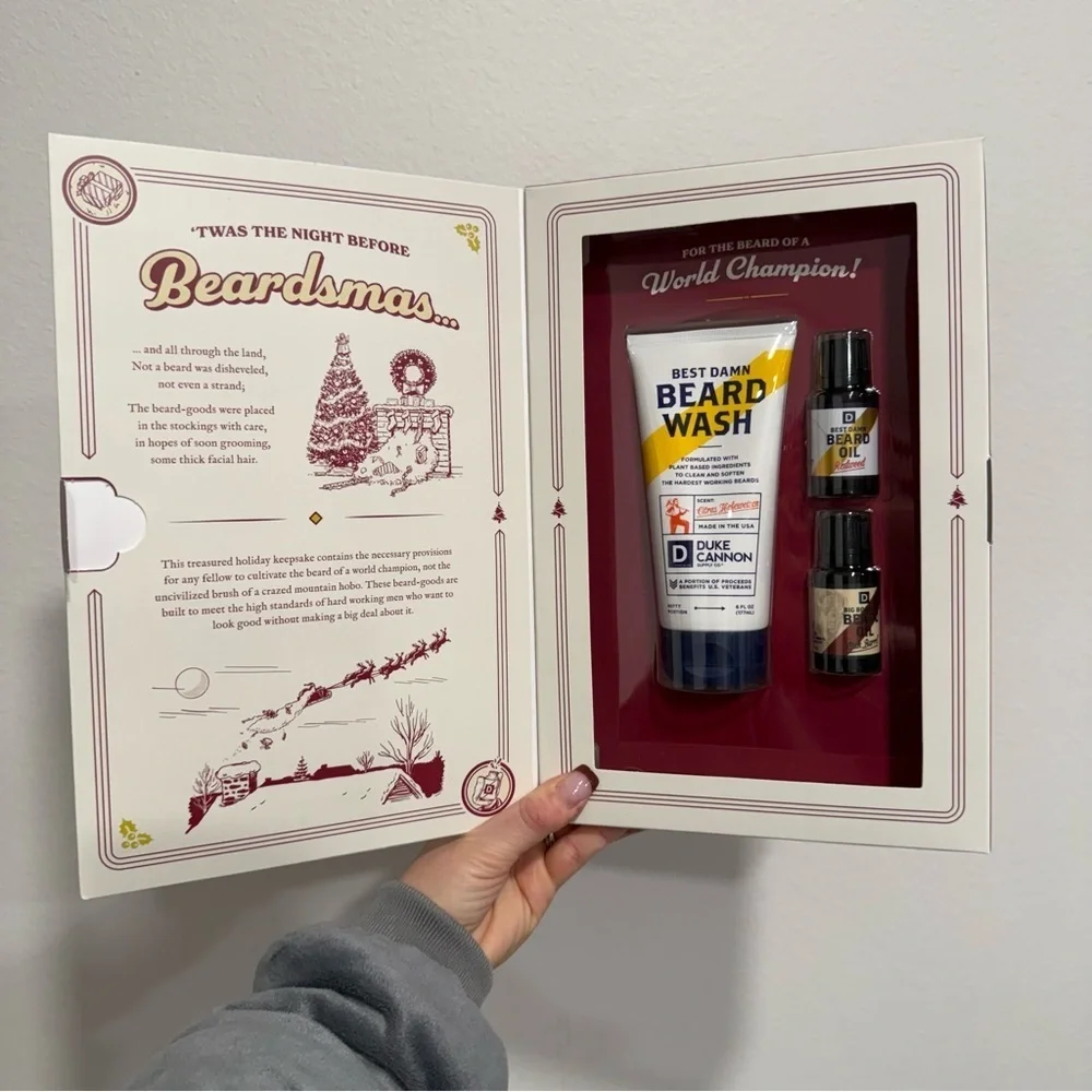 Duke Cannon The Beard That Stole Christmas Box Set: Beard Wash & Oil